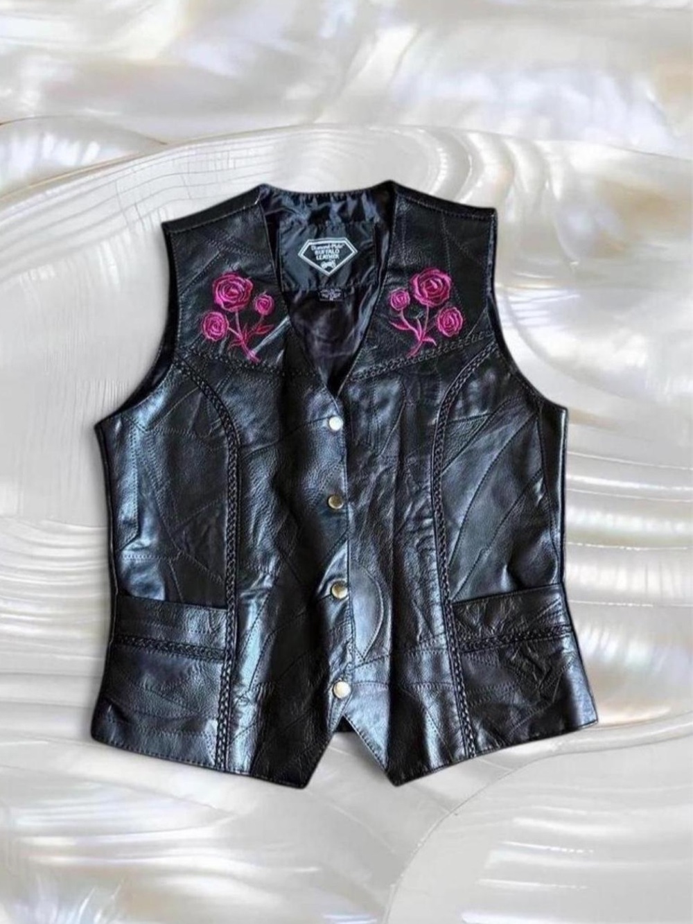 Vintage Buffalo Leather Biker Vest
